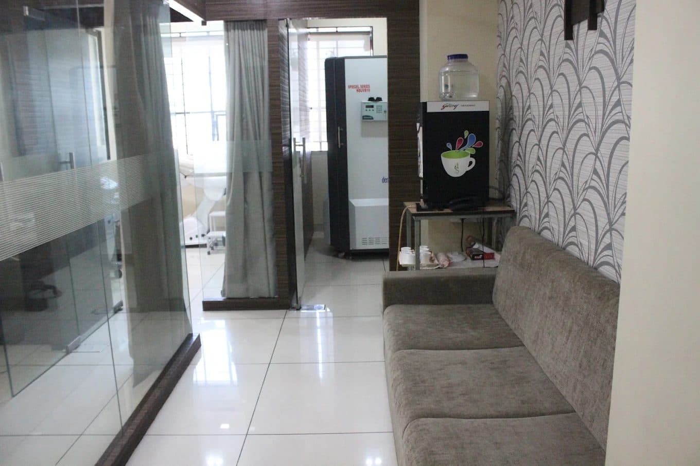 Reception lounge with seating for patients